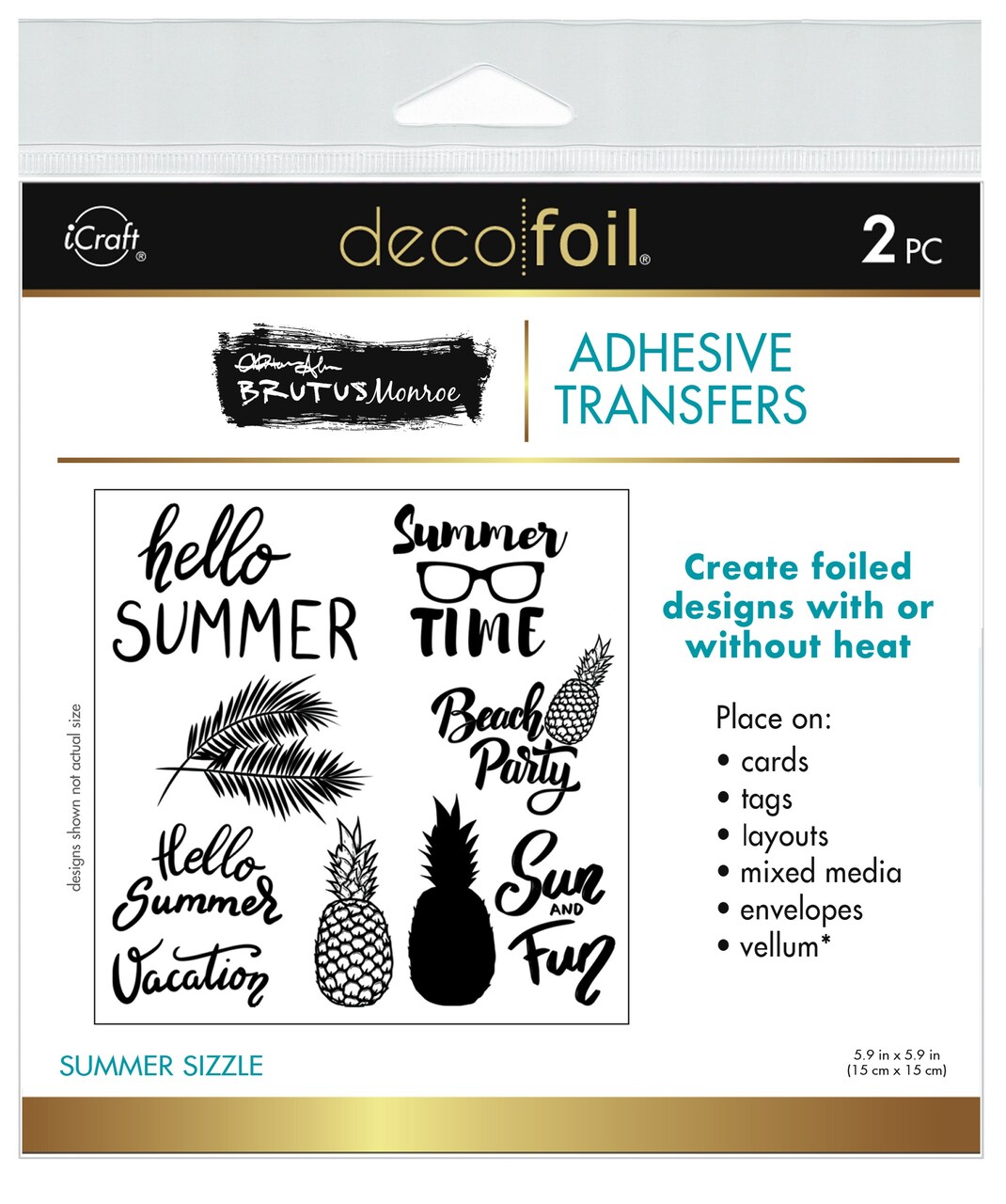 Deco Foil Adhesive Transfer Sheet by Brutus Monroe 5.9"X5.9"-Summer Sizzle